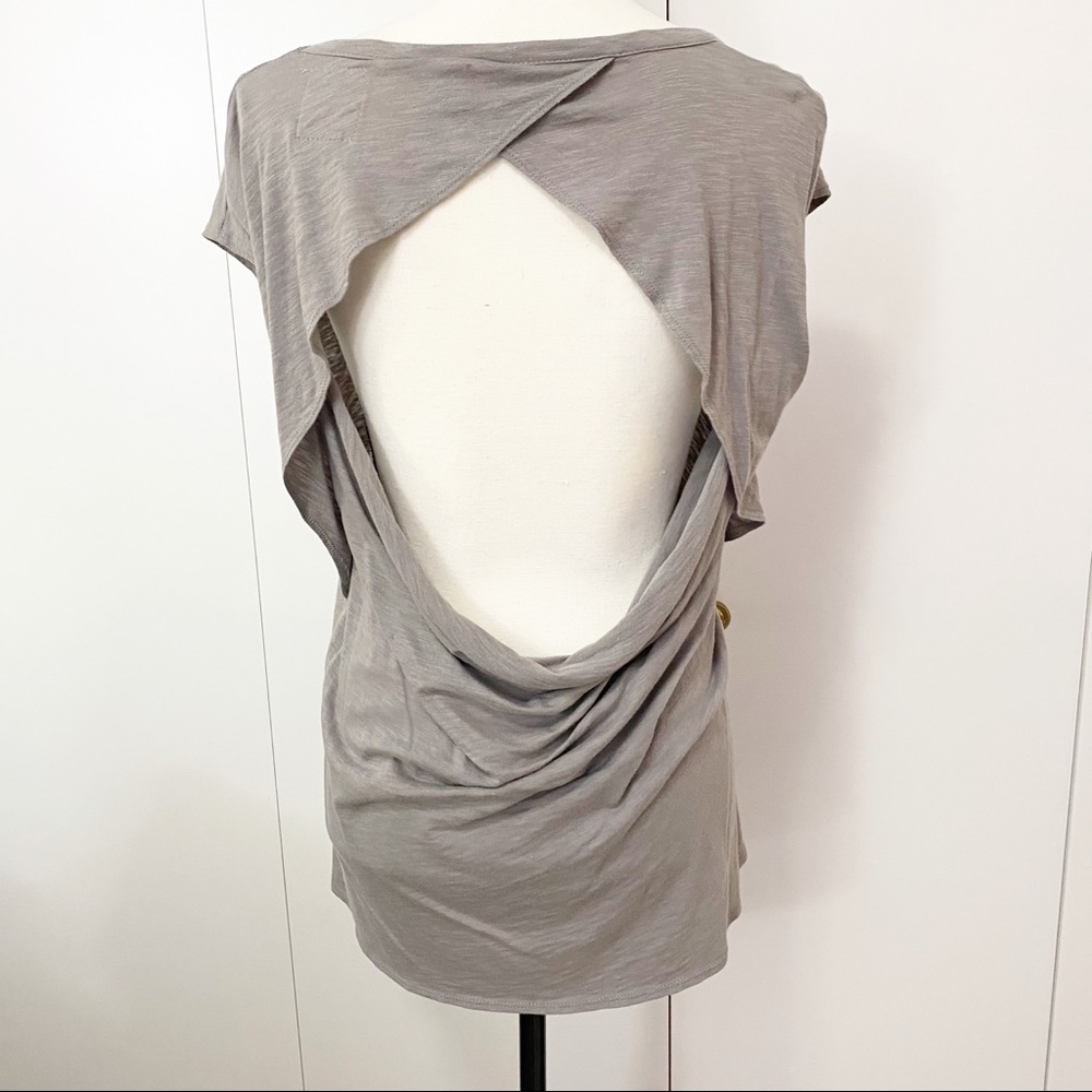 Chaser Grey Open Back T-Shirt Size Small